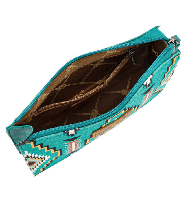 Wrangler Aztec Print Zip Around Wristlet/Wallet WG261-W075
