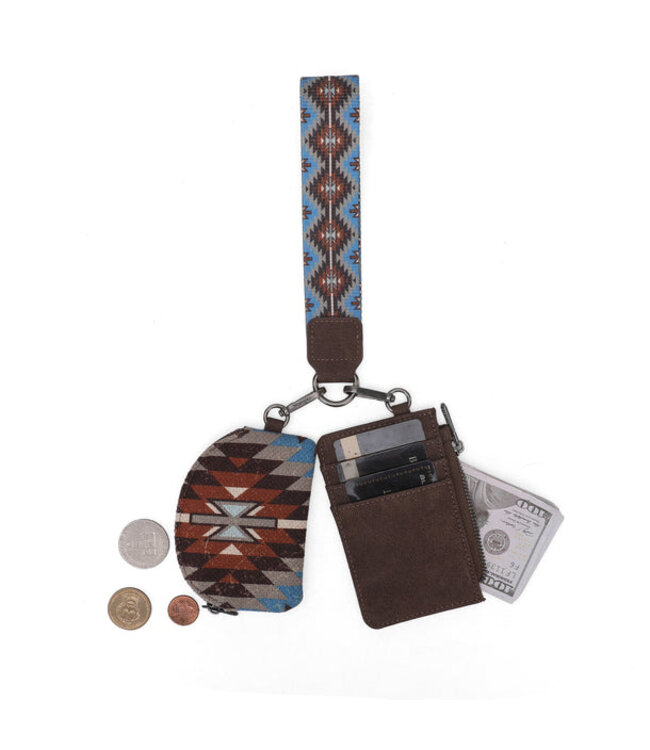 Wrangler Southwestern Art Print Dual Pouch Wristlet WG2213-W0051