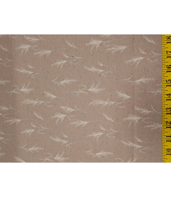 YD  Poly Linen Rib Knit Print Tan