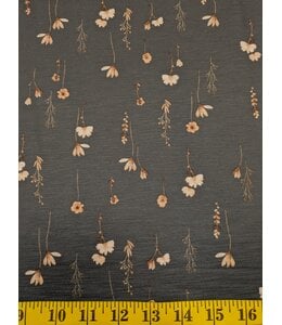 YD  Poly/Spandex Slub Knit Print Dark Teal