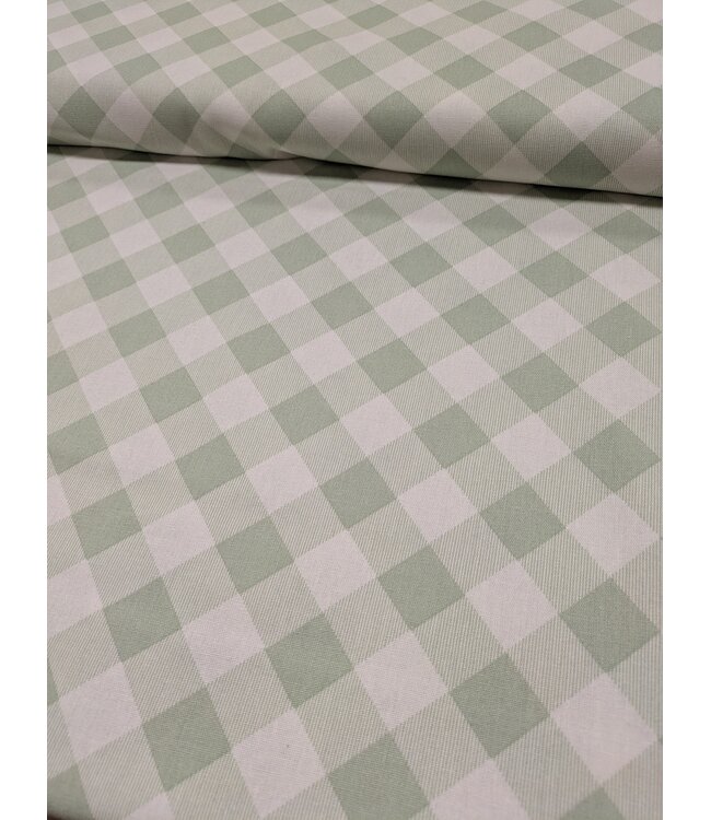 fabricmerchants YD  22-20137  70% Cotton, 30% Linen Print Sage Gingham