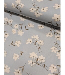 fabricmerchants YD  22-30147   70% Cotton 30% Linen Print Sky Blossom
