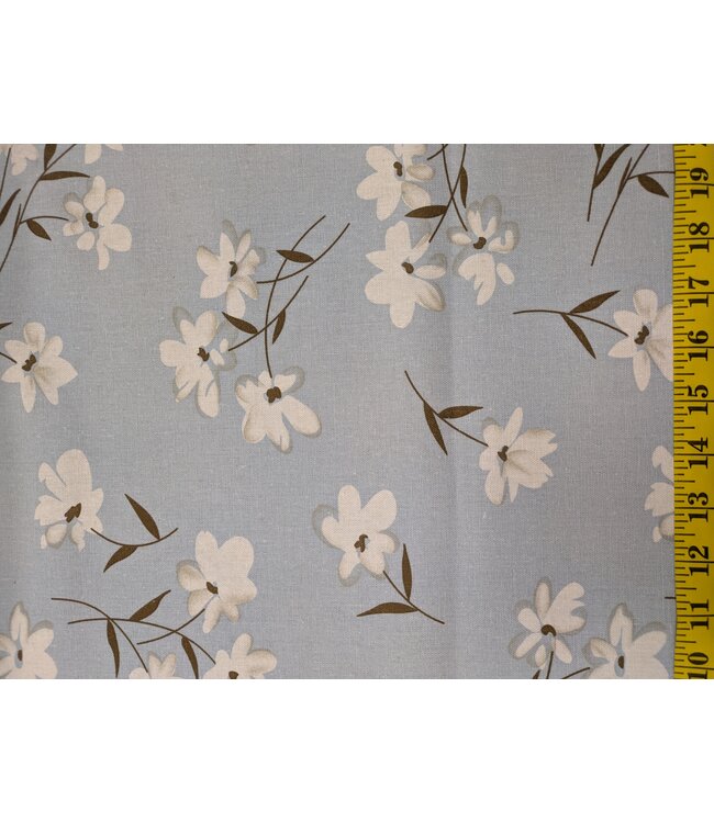 fabricmerchants YD  22-30147   70% Cotton 30% Linen Print Sky Blossom