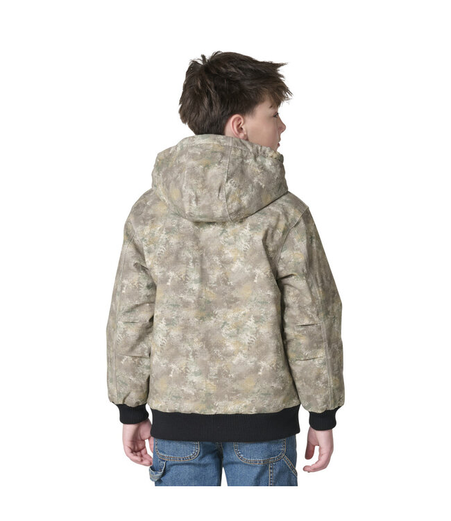 Carhartt Boy's Canvas Insulated Hooded Faded Camo Jacket CP8600