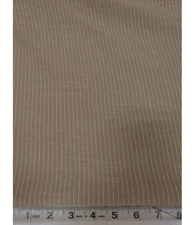 Mook Fabrics YD Lino Stripe Taupe /White #7