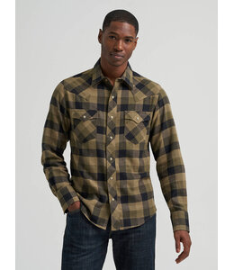 Wrangler Men's Retro Long-Sleeve Flannel Western Snap Plaid Shirt 112385918