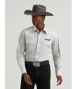 Wrangler Men's Logo Long-Sleeve Western Snap Shirt 112385928
