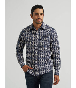 Wrangler Men's Retro Premium Long-Sleeve Western Snap Printed Shirt 112384762