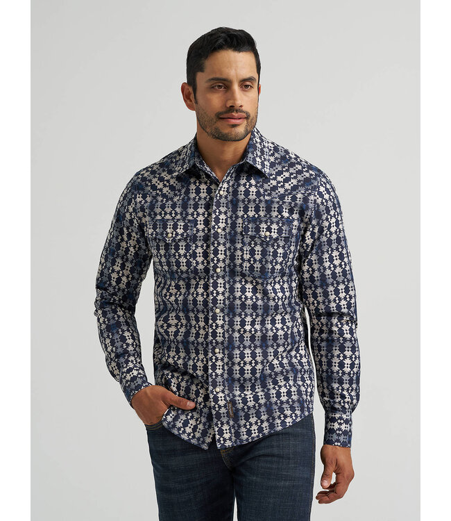 Wrangler Men's Retro Premium Long-Sleeve Western Snap Printed Shirt 112384762