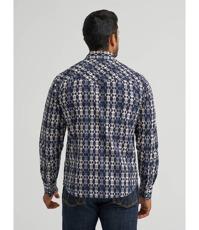 Wrangler Men's Retro Premium Long-Sleeve Western Snap Printed Shirt 112384762