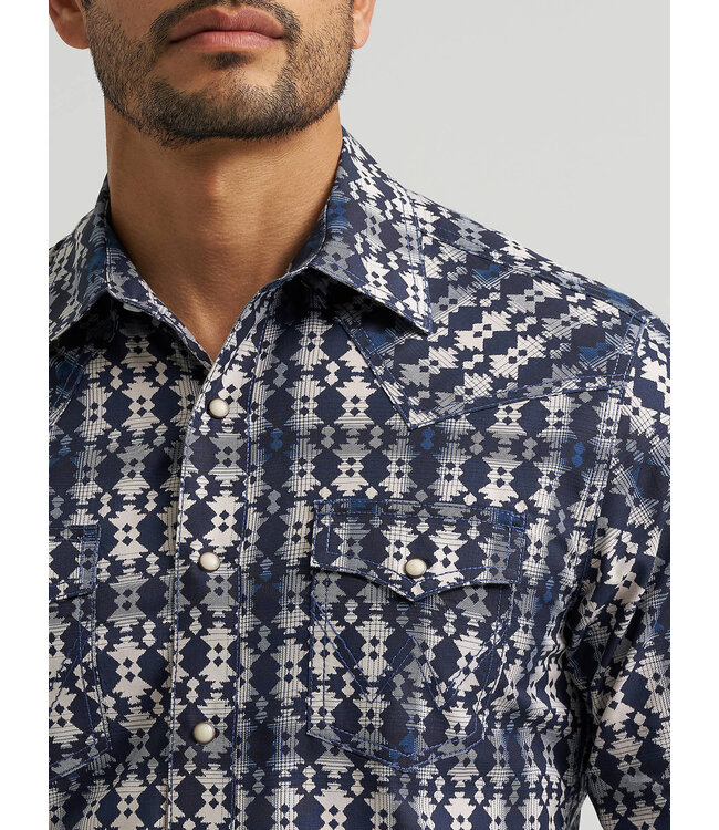 Wrangler Men's Retro Premium Long-Sleeve Western Snap Printed Shirt 112384762