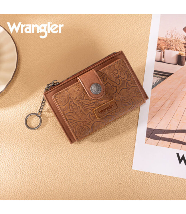 Wrangler Floral Embossed Bi-fold Wallet with Key Ring WG338-W099
