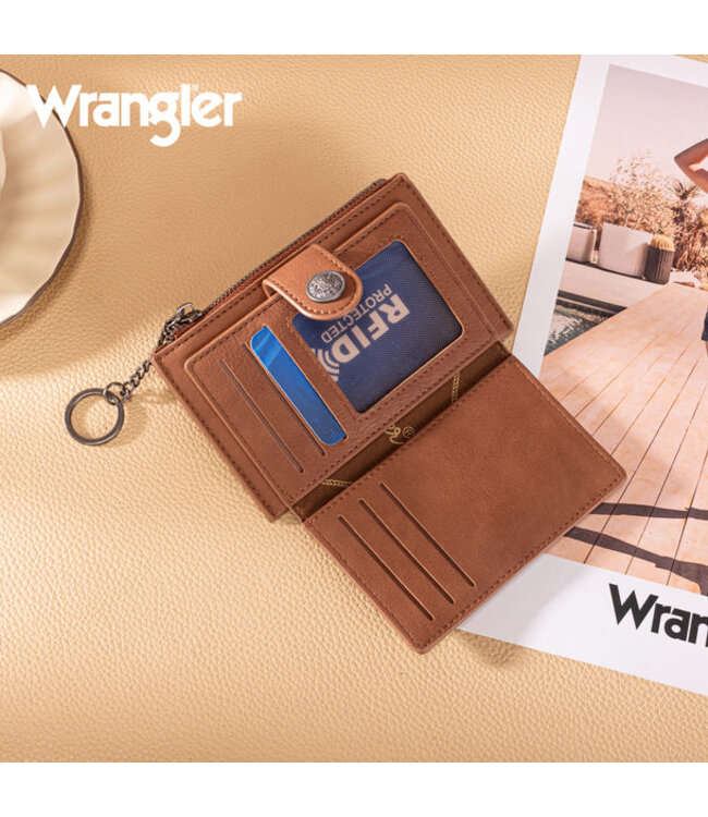 Wrangler Floral Embossed Bi-fold Wallet with Key Ring WG338-W099