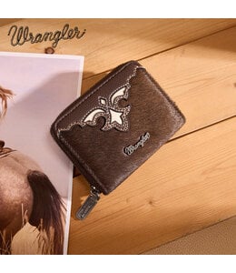 Wrangler Genuine Hair-On Cowhide Zip-Around Wallet WG322-W088