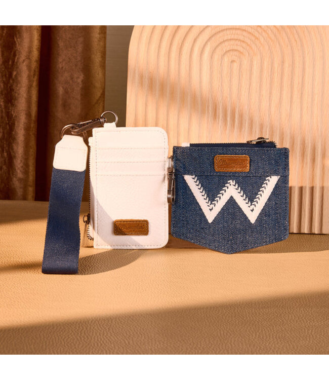 Wrangler Logo "W" Embroidered Dual Pouch Wristlet WG367-W119