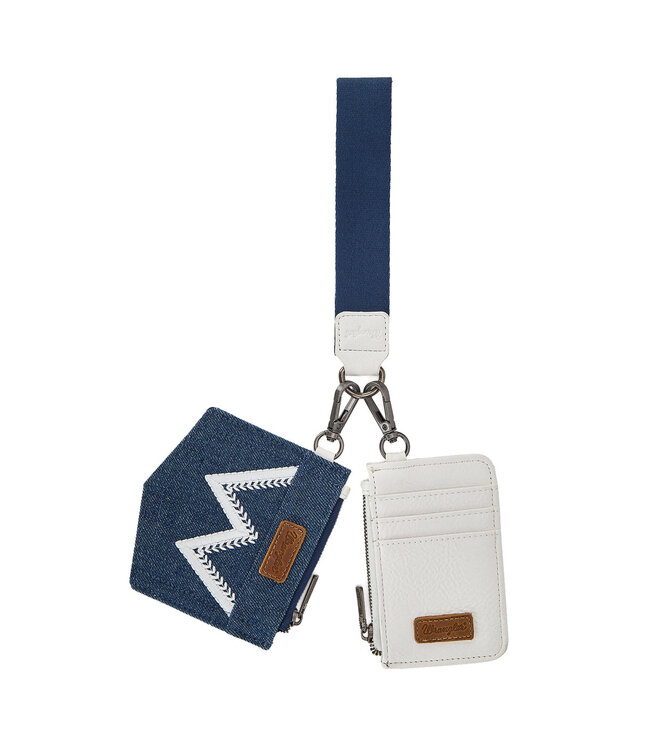Wrangler Logo "W" Embroidered Dual Pouch Wristlet WG367-W119