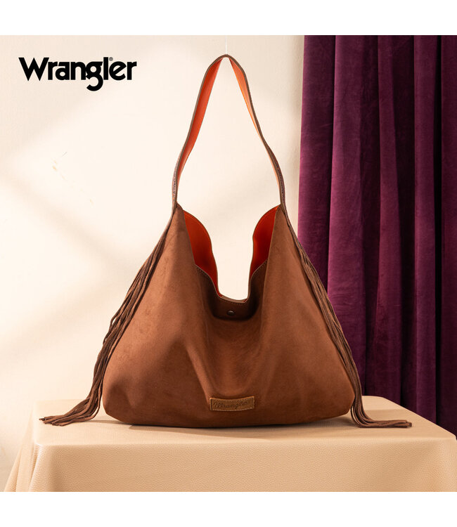 Wrangler Fringe Floral Tooled Hobo Bag WG239-9182