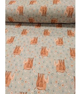 YD  Highland Cow/Chickadee Unbrushed Rib Knit