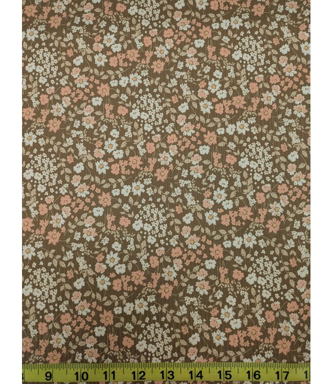YD  Remi Vintage Floral In Olive/Chickadee Unbrushed Rib Knit