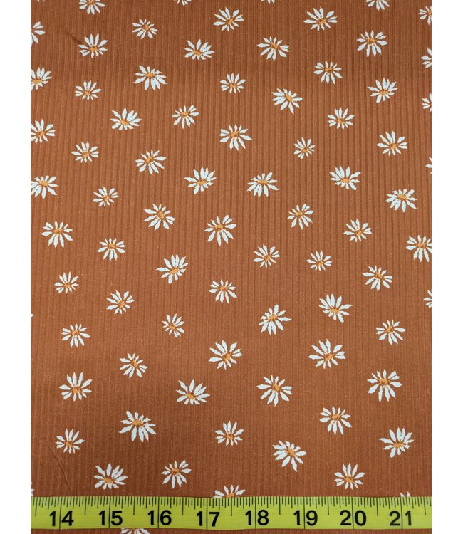 YD  Highland Daisies/Chickadee Unbrushed Rib Knit