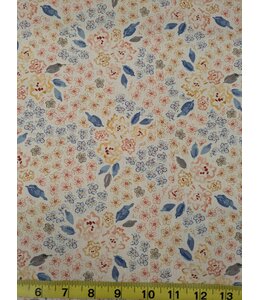 YD  Floral Abundance/Wren Linen Blend Woven-Brown Vintage Effect