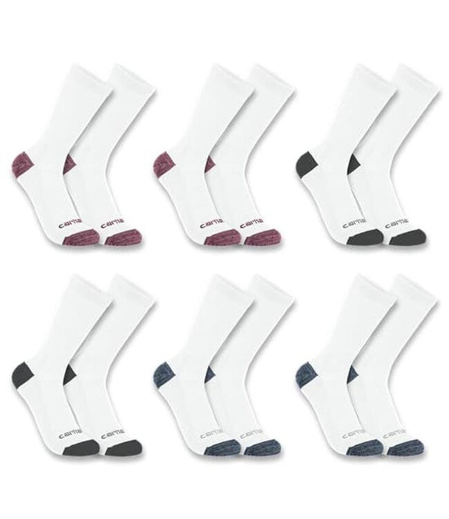 Carhartt Women's Midweight Synthetic Blend Crew Sock 6-Pack SC1156W