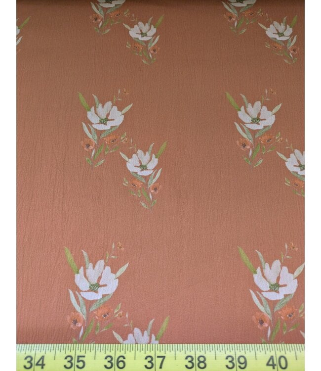 YD Rust Symmetrical Floral Print Pineskin