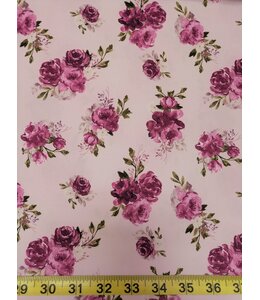 YD Mulberry Frilly Peony Peachskin Poly Stretch