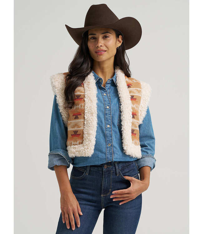 Wrangler Women's Sherpa Lined Jacquard Vest 112382789