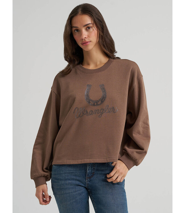 Wrangler Women's Lucky Logo Canyon Crew Pullover 112384027