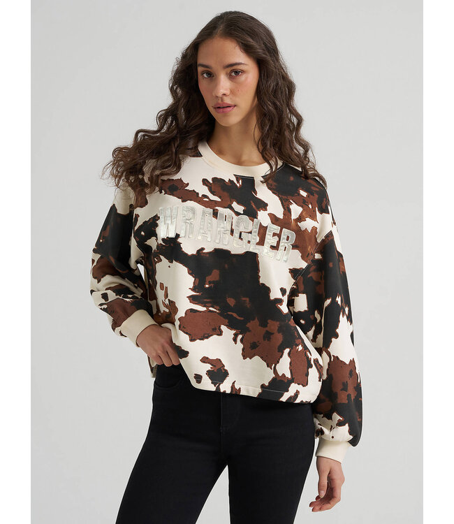Wrangler Women's Cow Logo Canyon Crew Pullover 112384040