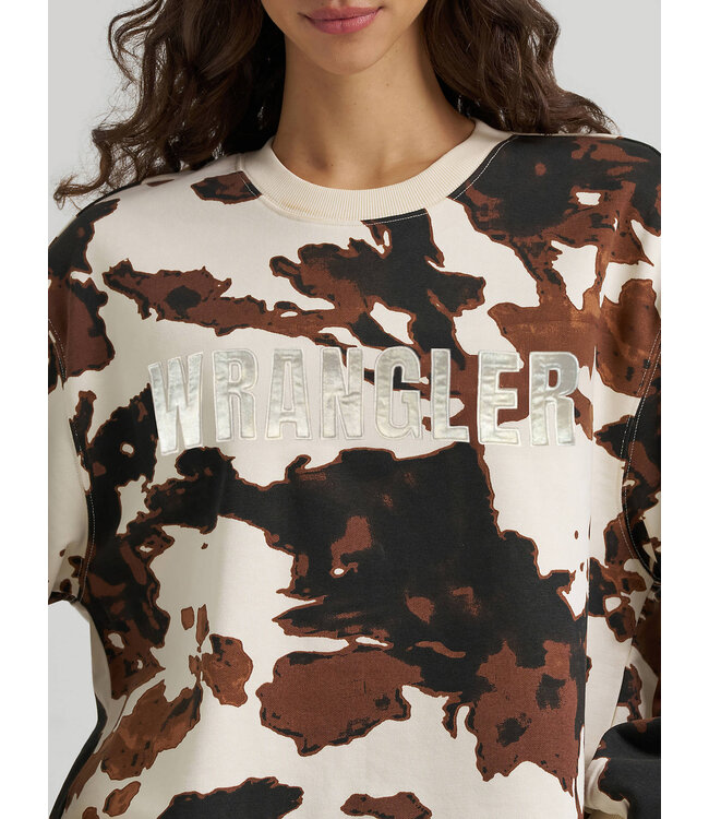 Wrangler Women's Cow Logo Canyon Crew Pullover 112384040
