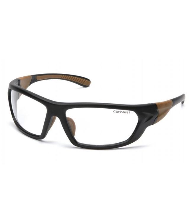 Carhartt Safety Glasses Carbondale Black-Tan Frame/Clear Lens CHB210D