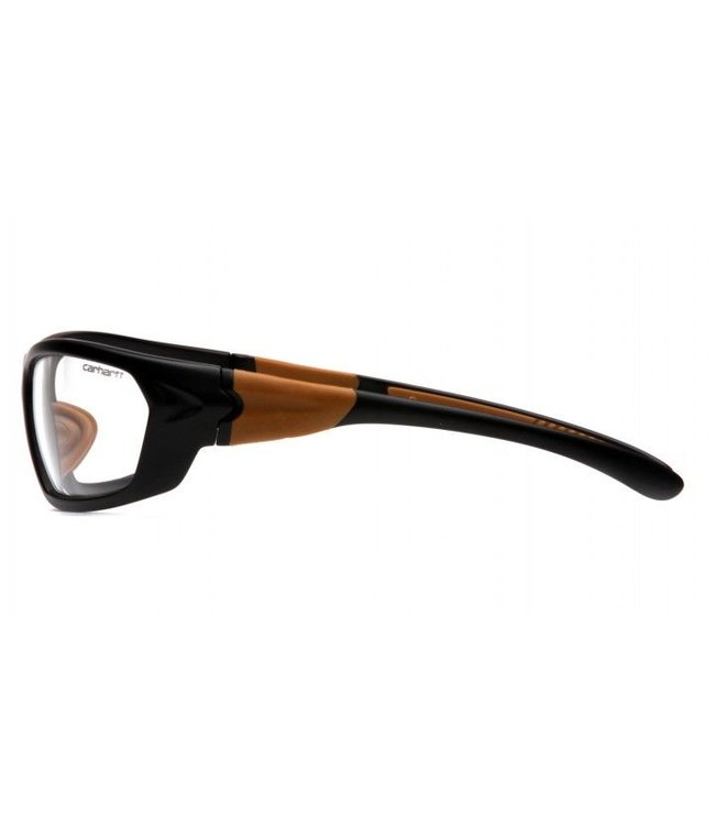 Carhartt Safety Glasses Carbondale Black-Tan Frame/Clear Lens CHB210D