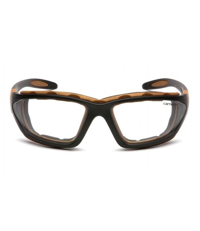 Carhartt Safety Glasses Carthage Black-Tan/Clear Anti-Fog Lens CHB410DTP