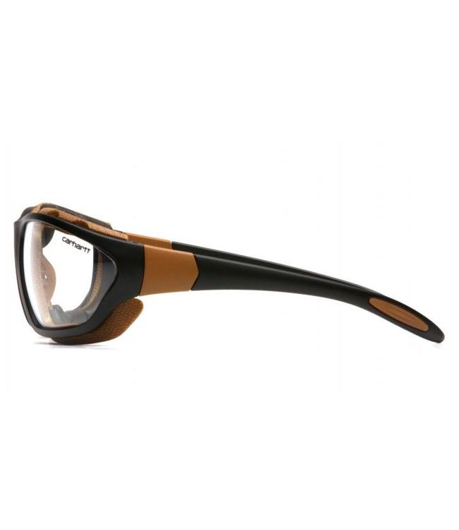 Carhartt Safety Glasses Carthage Black-Tan/Clear Anti-Fog Lens CHB410DTP