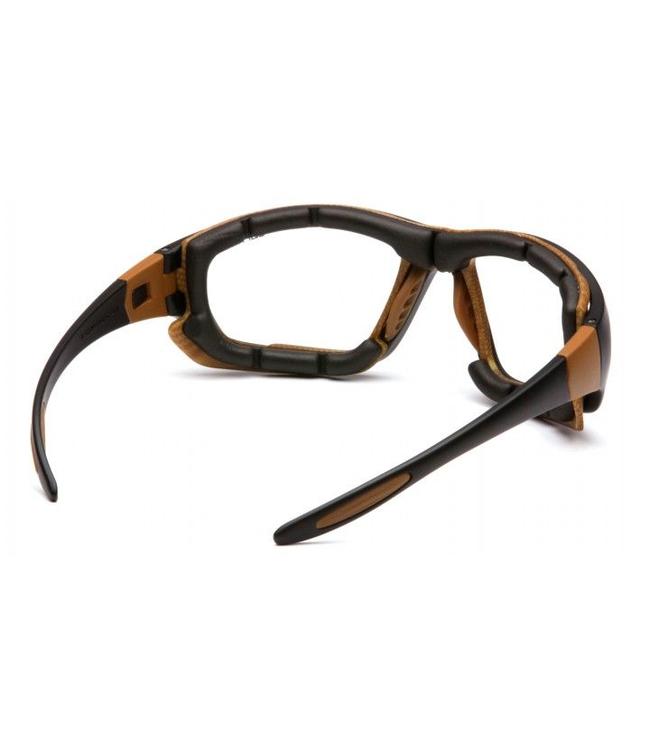 Carhartt Safety Glasses Carthage Black-Tan/Clear Anti-Fog Lens CHB410DTP