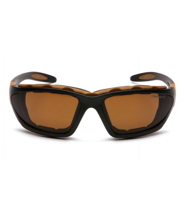 Carhartt Safety Glasses Carthage Black-Tan/Sandstone Bronze Anti-Fog Lens CHB418DTP