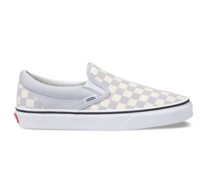 vans black and grey checkerboard slip ons