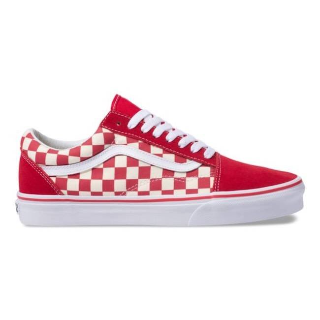 vans old skool red and white checkered