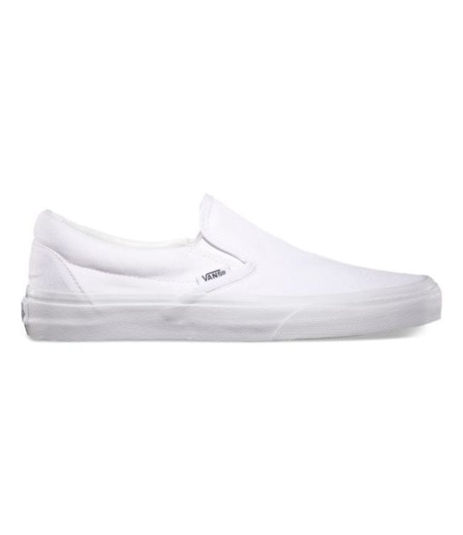 vans classic slip on black monochromatic shoes