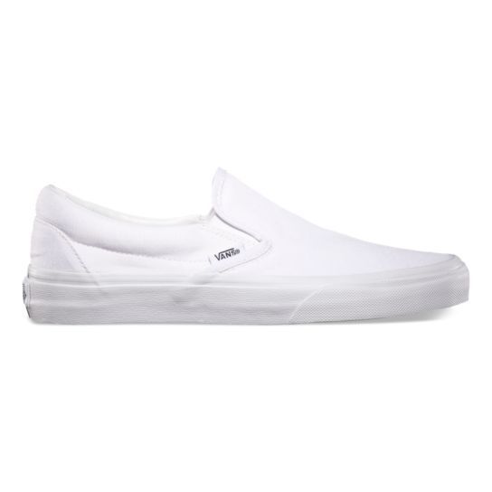 slip on vans true white