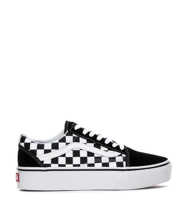 platform checkered vans old skool