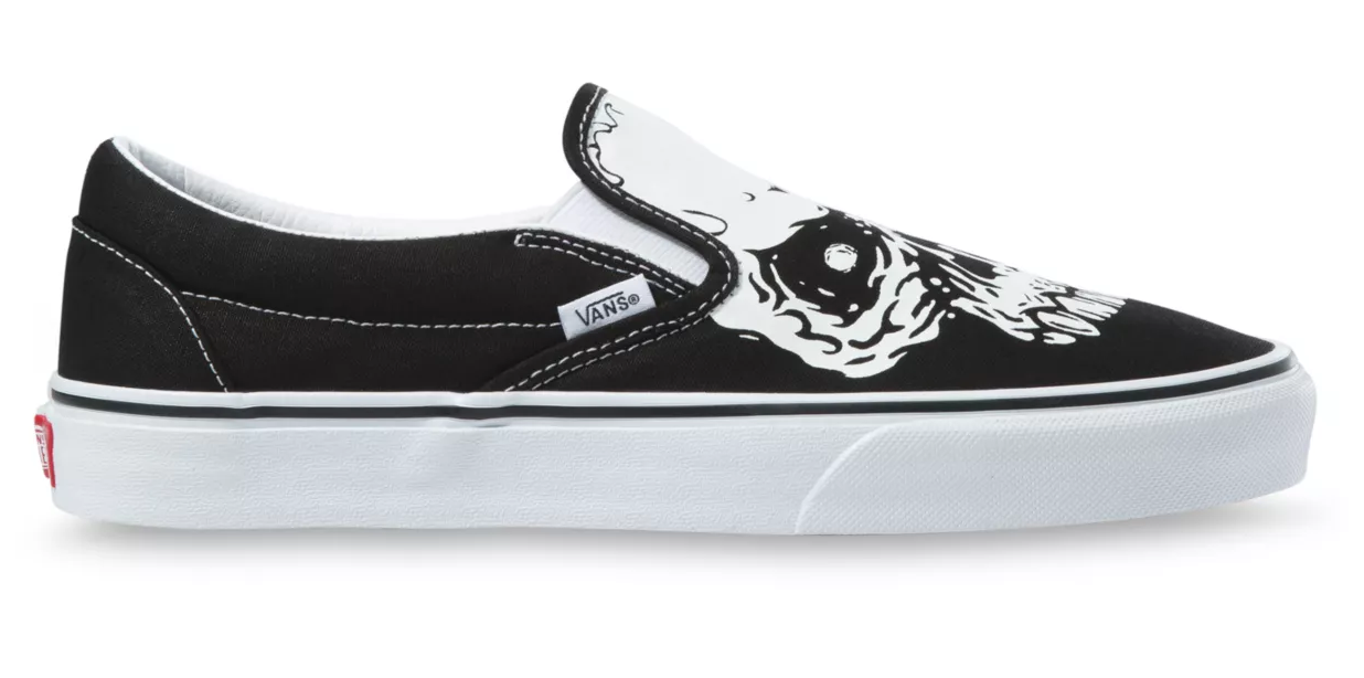 vans skull slip ons