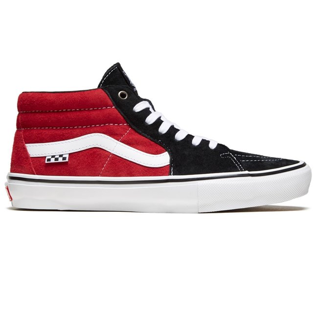 vans black and red shoes