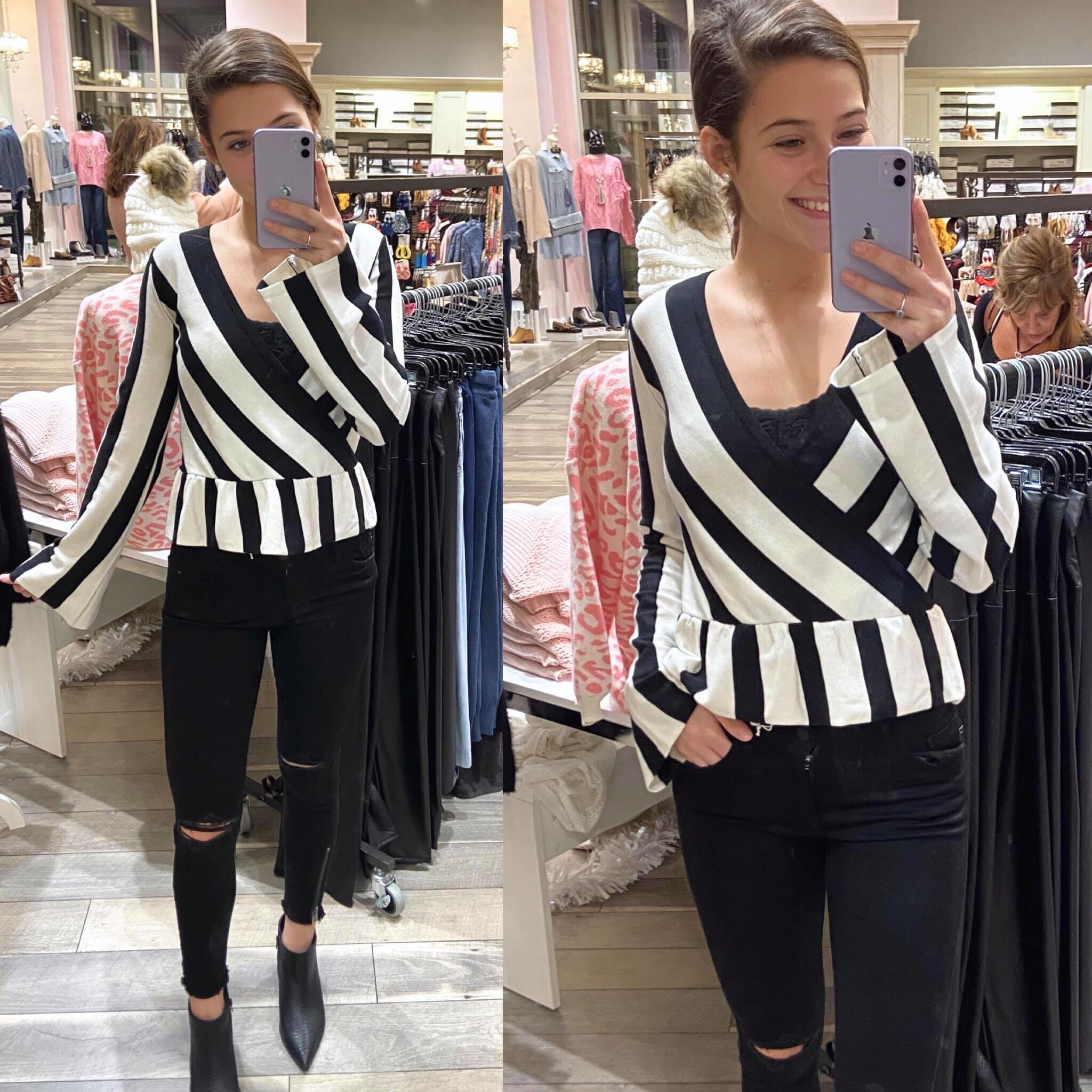 peplum knit top