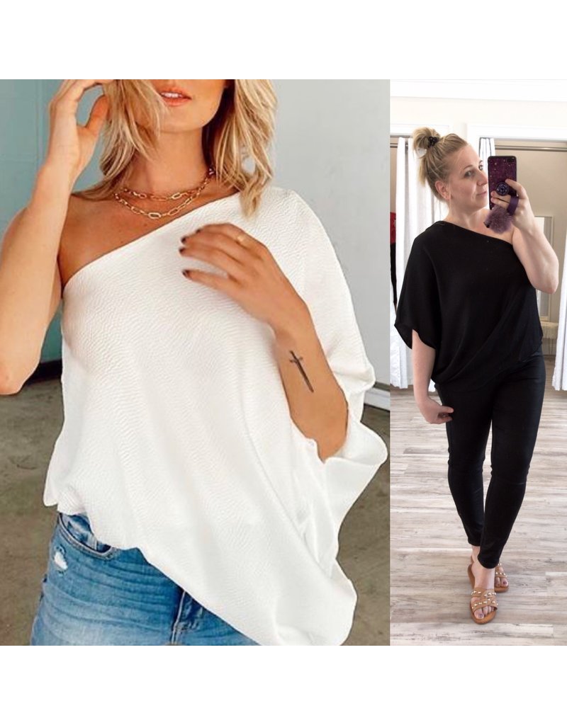 satin one shoulder top