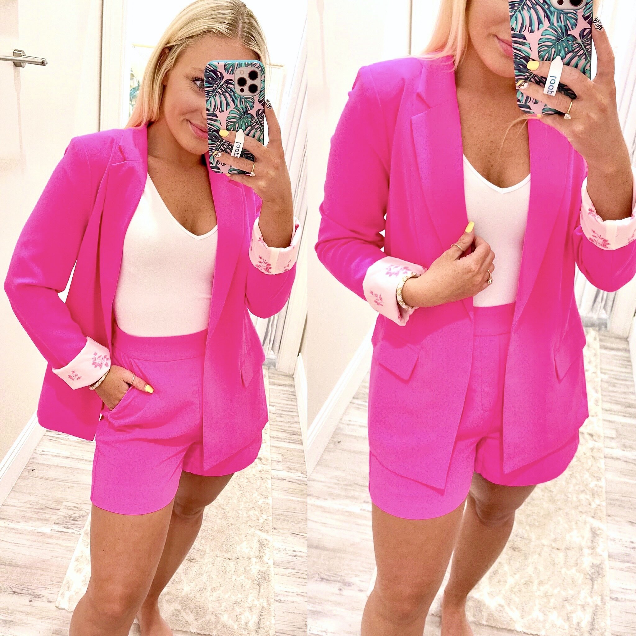 Elastic Back Shorts - Pink - Style Me Boutique