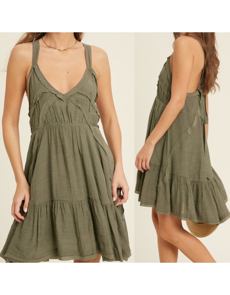 olive boho dress