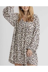 Puff Sleeves Leopard Dress